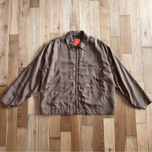 Beams Men’s Brown Lightweight Zip Front Collared Oversized Jacket Size Small
